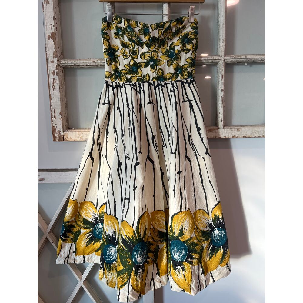 Girls From Savoy size 4 strapless floral midi dress